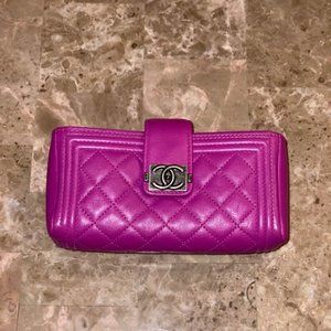 Chanel Boy purple/pink phone pouch/crossbody